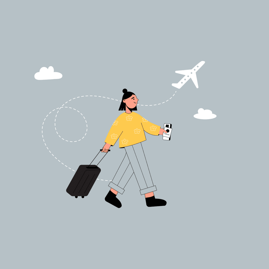 Woman traveling clip art